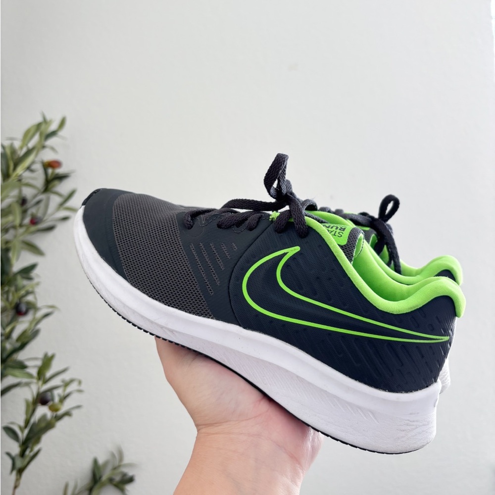 Nike Kids Youth Nike Star Runner Anthracite Grey Green Sneakers Shoes 4y